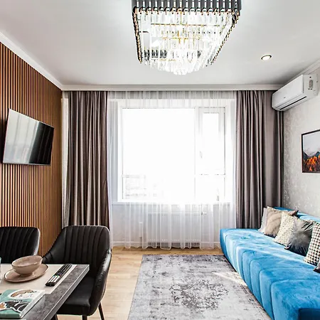 Alpine Serenity Deluxe Apartment With Mountain Views Near The Adk Shopping Center And Sairan Metro Station Almaty Exterior photo